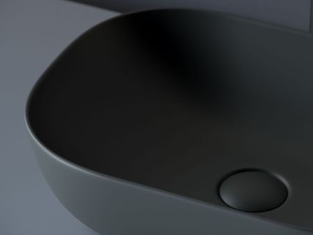 Раковина из сантехнического фарфора Ceramica Nova ELEMENT CN6009MDH 50х30 накладная цвет черный без отверстий под смеситель