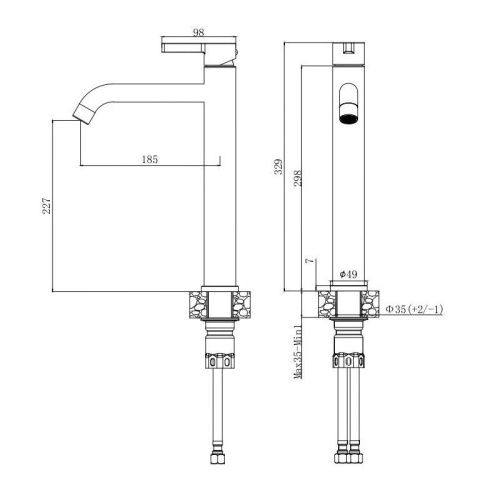 Смеситель для раковины Voda VSL25 на столешницу нержавеющая сталь - фото 3
