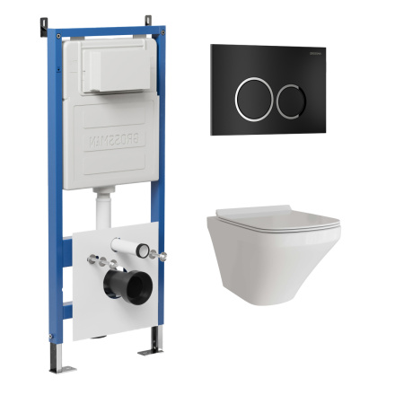 Инсталляция + кнопка смыва + унитаз Grossman Galaxy 97.4440S.01.210