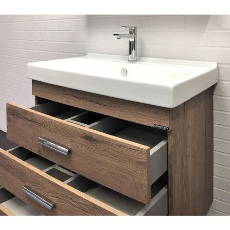 Тумба с раковиной Comforty Никосия 00-00007621CF 80х50 напольная цвет коричневый