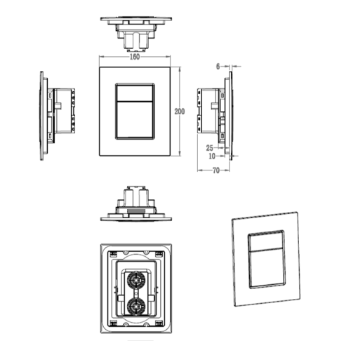 Кнопка смыва пневматическая Wonzon & Woghand WW-IB256-CR цвет хром - фото 2