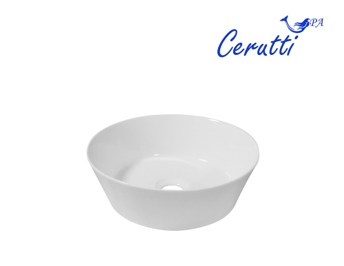 Раковина из сантехнического фарфора Cerutti SPA CR3301MWM2 40х40 накладная цвет мрамор матовый белый - фото 2