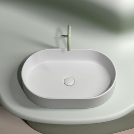 Раковина из сантехнического фарфора Ceramica Nova ELEMENT CN6048MW 60х40 накладная цвет белый без отверстий под смеситель