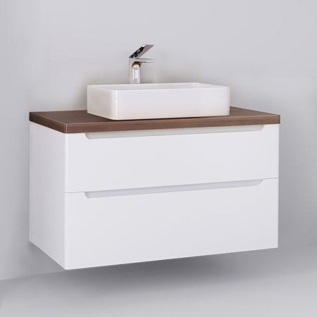 Тумба под раковину Jorno WOOD wood.01.100/P/W 100х50 подвесная цвет белый
