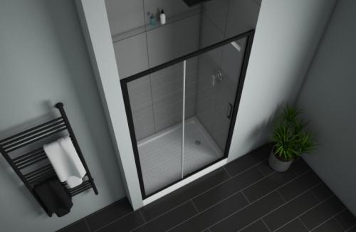 Душевая дверь Bravat Blackline BD120.4101B 120х200 стекло прозрачное профиль черный - фото 4