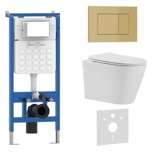 Комплект унитаз с инталляцией и клавишей смыва Iberica Blanca BURGOS ALTO IB001.BRA.234.854 - фото 2