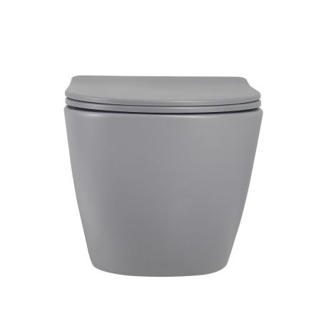 Унитаз подвесной Abber Bequem AC1101MG серый с сиденьем микролифт безободковый каскадный смыв