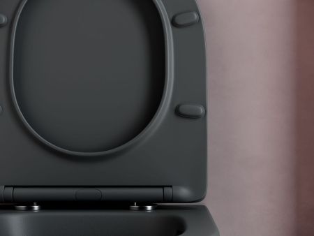 Унитаз подвесной Ceramica Nova BALEARICA CN6000MDH темно-серый с сиденьем микролифт безободковый душевой смыв