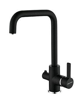 Смеситель для кухни Paulmark LOGAS Lo213021-308 на раковину черный без термостата