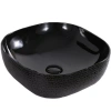 Раковина керамическая Gid 53301 40х40 накладная цвет черный без отверстий под смеситель