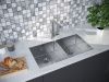 Кухонная мойка Paulmark GERBERG 78/2 UNI PM237844-BS 35х40 цвет серый поверхность брашированная