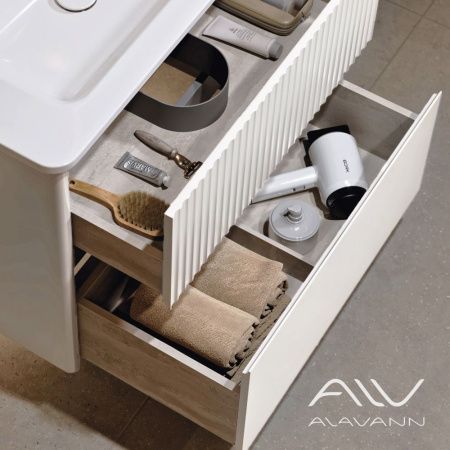 Тумба с раковиной Alavann Wave ALV1112000 80х50 подвесная цвет белый