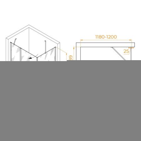 Душевой уголок RGW Leipzig 06124428-11 120х80 стекло прозрачное профиль хром без поддона