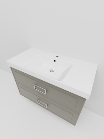 Тумба с раковиной La Fenice Cubo TWIN NFNC-01-CUB-C-100-2-1-100 100х50 подвесная цвет бежевый