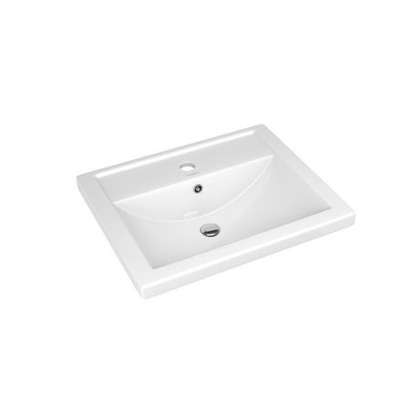 Раковина из сантехнического фарфора Kirovit Фостер 15845 50х40 накладная цвет белый