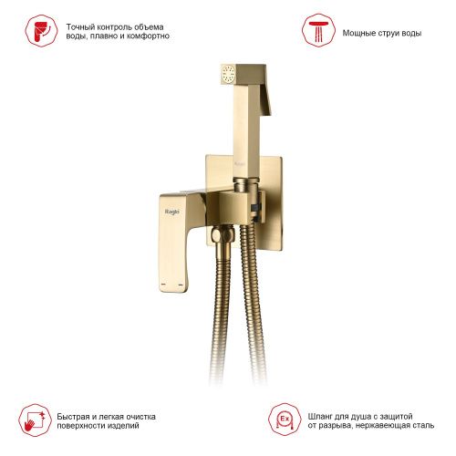 Гигиенический душ со смесителем Raglo R01.52.03 сатин золотой - фото 3