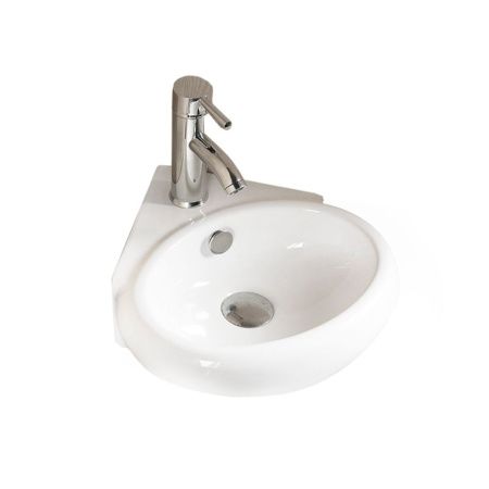 Раковина из сантехнического фарфора Melana E604-805 40х40 подвесная цвет белый 1 отверстие под смеситель