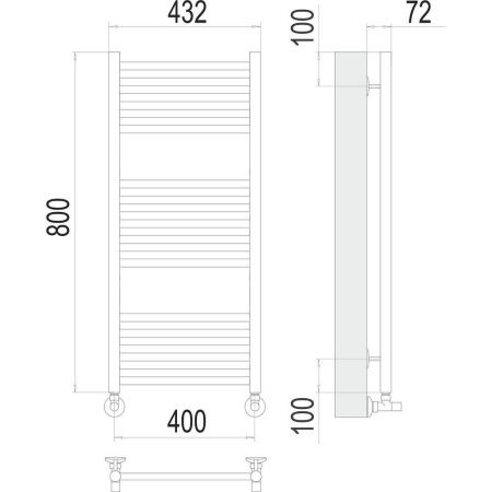Полотенцесушитель водяной Terminus 4670078529305 45х80 хром