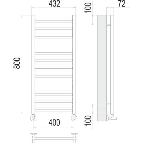 Полотенцесушитель водяной Terminus 4670078529305 45х80 хром - фото 3