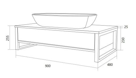 Тумба под раковину 1MarKa Grunge Loft У85843 90х50 подвесная цвет коричневый
