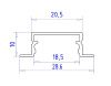 Алюминиевый встраиваемый профиль Ambrella Light Alum Profile (Алум Профиле) GP1200AL