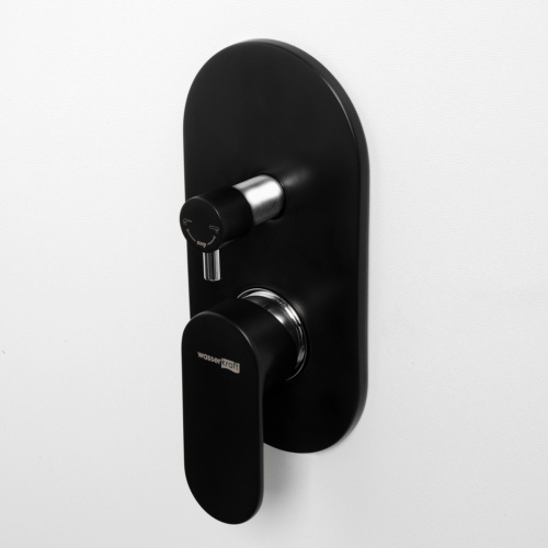 Смеситель для ванны и душа WasserKRAFT Elbe 7400 7441 встраиваемый черный - фото 2