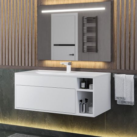 Тумба с раковиной Uperwood Lotus Premium 39340207463 100х50 цвет белый