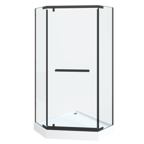 Душевой уголок Cerutti SPA CHIKA ZP101B 100х100 стекло прозрачное профиль черный - фото 4
