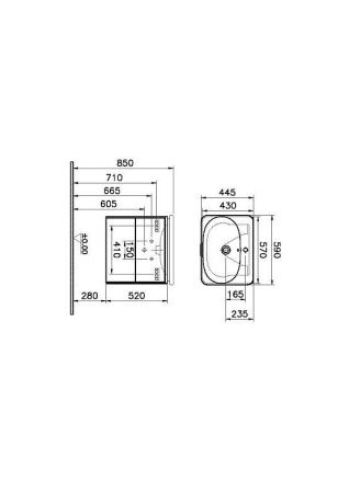 Тумба с раковиной Vitra Nest Trendy 56144 60х50 подвесная цвет коричневый