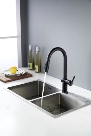 Смеситель для кухни Knotlor KN-100/BL на мойку черный