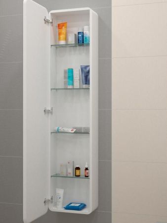 Зеркало-шкаф Misty Зеркальные шкафы МВК009 40х18х160 подвесной цвет белый