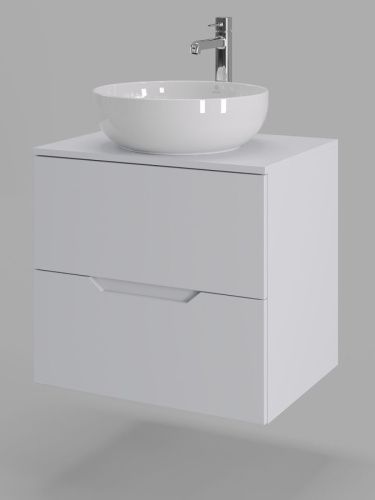 Тумба с раковиной Orange Line Li-60TuwMDF+B07-420W 60х50 подвесная цвет белый