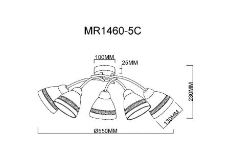Люстра потолочная Myfar Emily (Емилы) MR1460-5C