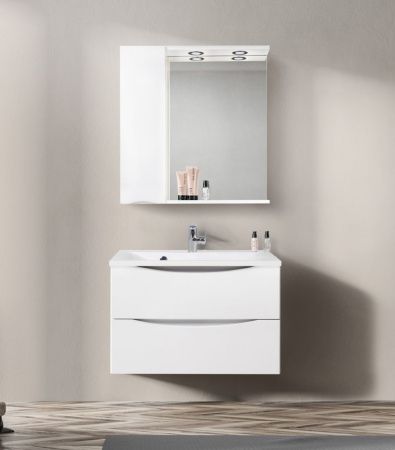 Зеркало-шкаф BelBagno Fly-Marino MARINO-SPC-800/750-1A-BL-P-L 80х80 подвесной цвет белый