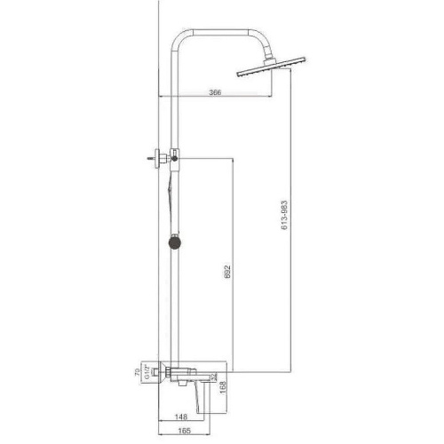 Душевая стойка D-Lin D10A15 настенная цвет черный - фото 5
