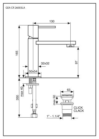Смеситель Emmevi Gea 26003LA/CR на раковину хром