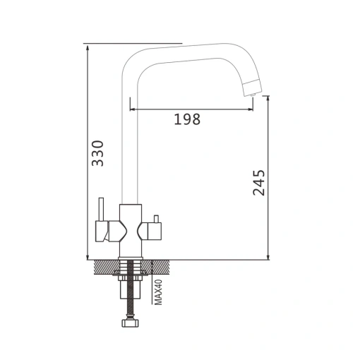 Смеситель для кухни Shevanik S228T на мойку оружейная сталь - фото 3
