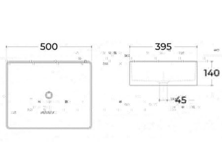 Тумба с раковиной Sintesi STL.W7817_SIN-LVB-APP-407 60х60 подвесная цвет белый