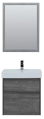 Комплект мебели: тумба с раковиной + зеркало Aquanet Nova Lite 00242920 60,5х45,7х145 напольный/подвесной - фото 5