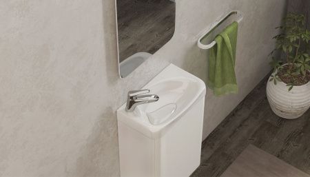 Раковина из искусственного камня Velvex BIO rkBIO.40-81 40х20 встраиваемая цвет белый 1 отверстие под смеситель