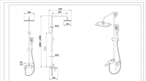 Душевая стойка Bravat ARDEN F6351385CP-A1-RUS настенная цвет хром - фото 2 Душевая стойка Bravat ARDEN F6351385CP-A1-RUS настенная цвет хром - фото 2