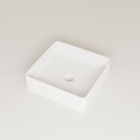 Раковина из сантехнического фарфора Iddis Slide SLIWM01i27 40х40 накладная цвет белый без отверстий под смеситель