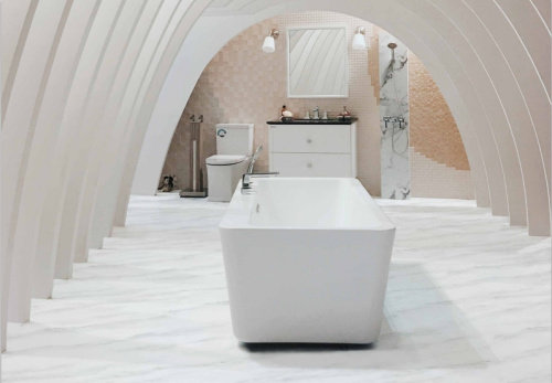 SPC ламинат Dew Мрамор Вайт М 6089-1 Т070551 толщина 0,4 см 43 класс 610х305 - фото 2