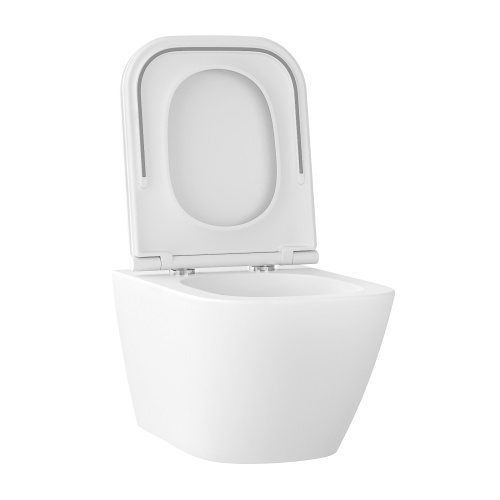 Унитаз подвесной Wellsee Pure BY Wellsee 182603001 белый матовый с сиденьем микролифт безободковый каскадный смыв - фото 2