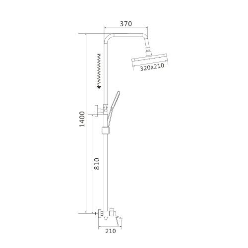 Душевая стойка Shevanik S4036G настенная цвет золотой сатин - фото 3