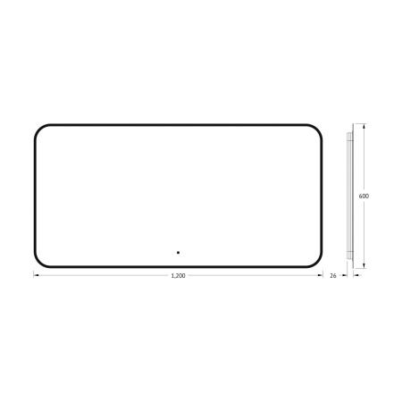 Зеркало с подсветкой Defesto AURA DF 2968RH 120х60 подвесное
