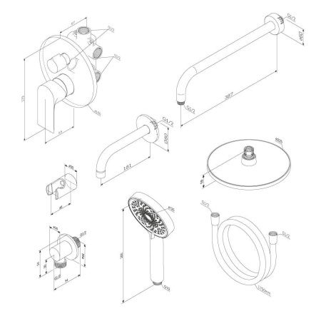 Душевая система Damixa Apollo 947510300 встраиваемая в стену
