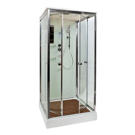 Душевая кабина AvaCan V1015 100х100 квадратная с крышей ориентация универсальная