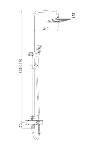 Душевая стойка BOCH MANN CHIKA BM8601 настенная цвет хром - фото 3