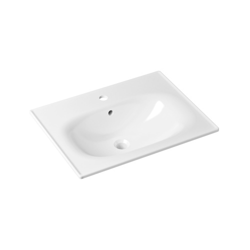 Раковина из сантехнического фарфора Lavinia Boho Bathroom Sink 33312010 60х46 встраиваемая цвет белый глянцевый 1 отверстие под смеситель - фото 2